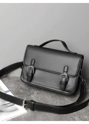 Messenger Casual PU Leather Unisex Shoulder Bag Large Capacity Leisure Street Handbag Crossbody Bag
