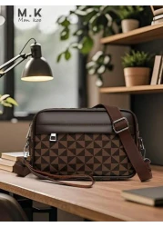 حقيبة يد رجالية ذات تصميم بسيط موديل 2025، مزودة بسحاب، مناسبة للاستخدام اليومي والسفر والرحلات، يمكن ارتداؤها