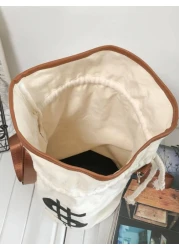 Mini Bucket Bag Letter Print Drawstring Handbag Schoolbag Sling Bag Sport Bag For High School University Student For Travel College School Shoulder Bag Crossbody Bag Gifts Scream Men Bag Winter Outdoo