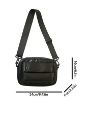 حقيبة كتف رجالية كبيرة السعة ومقاومة للبلى ، مزودة بسحاب ناعم غير عالق ، مناسبة للتنقل والدراجة الخ