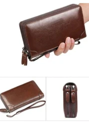 محفظة رجالية طويلة بحيز بسيط للبطاقات حافظة رخصة القيادة