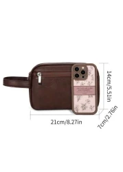 SHILAN محفظة رجالية جلد صناعي حقيبة يد كبيرة حافظة هاتف وبطاقات هدية للأب والابن والزوج والصديق، محفظة رجالية جل