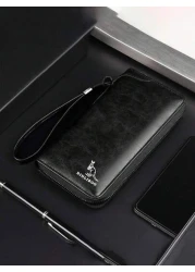 Casual Clutch Wallet Purse For Men Zipper Closure PU Leather Minimalist Style Suitable For Daily Use Gift For Boyfriend Mini Bag