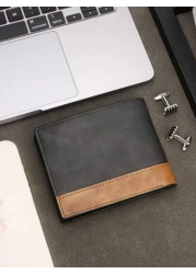 HOVI S Men s Stylish Casual Vintage Short Wallet Multi Slot Multi Functional Portable Billfold Coin Wallet