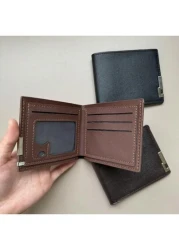 محفظة قصيرة مطوية للرجال، حامل بطاقات سعة كبيرة للأعمال، محفظة متعددة الوظائف للشباب، محفظة جديدة رفيعة جملة