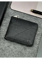 HOVI'S طور مظهرك مع محافظ جلد الأعمال الأنيقة، محفظة أنيقة قصيرة بطراز نقود قديمة، هدايا رجالية مضحكة، محفظة للع