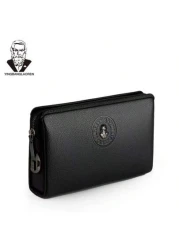 Genuine Leather Clutch Wallet Business Password Lock Wallet Anti Theft Handbag Wallet Phone Stand Briefcase Travel Bag Coffee Color Gifts Fall Christmas Scream Men Bag Men Wallet Hand Bag Men Coin Pur