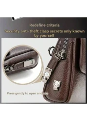 Plus Size Men s Long Leather Clutch Wallet Travel Passport Business Credit Card Holder Casual Fashion Anti Theft Password Lock Handbag Purse