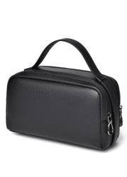 حقيبة كلاتش سوداء بسعة كبيرة، حقيبة يد سوداء، لوازم مكتبية، تخزين عتيق، هدية للرجال كرجل زوج أو أب، هدية عيد ا