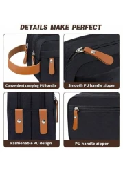 1pc Large Capacity Travel Toiletry Bag Oxford Cloth Compartment Wash Bag Makeup Bag Cation Material Solid Color For Business Trip Shaving Kit Skincare Products Portable Storage Bag Toiletry Organizer