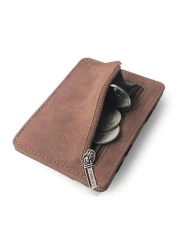 Matte Leather Magic Wallet Card Holder Zipper Coin Purse For Men Vintage Funny Gifts Travel Christmas Holiday Thanksgiving Gifts For Men Vacation Hiking Men Gifts Laptop Winter Large Capacity Multi Fu