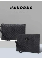 1pc Fashion Men s Clutch Wristlet Envelope Handbag PU Anti Scratch Wear Resistant Material Suitable For Going Out Party Commuting Multiple Pockets Business Style Office Travel Commuter Style Simple Ca