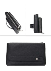 HOVI S Classic Solid Color Retro Clutch Bag Simple Business Large Capacity Lightweight Waterproof Daily Commuting Mobile Phone Bag Man Bag Students Travel Winter Holiday Wash Bag Old Money Multi Card