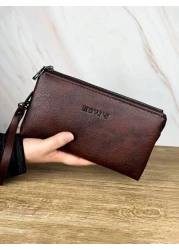 HOVI S Fashion Men s Clutch Wallet Business Large Capacity Clutch Handbag Cell Phone Bag Double Compartment Zipper Long Wallet Clutch Bag A Perfect Gift For Men