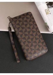 HOVI'S حقيبة اليد الرجالية الأنيقة والبسيطة، كبيرة السعة، متعددة فتحات البطاقات، حقيبة رسغ محمولة، هدية رائعة ل