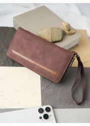 HOVI'S محفظة طويلة جديدة رفيعة المظهر مع حماية من الرقاقات RFID, سعة كبيرة، متعددة الوظائف تتسع لتليفون