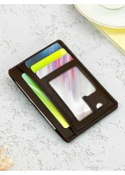 HOVI S Classic Minimalist Card Holder Slim Portable Multi Functional Wallet With Coin Pouch Man Bag Students School Supplies Large Capacity University Bag College Teacher Christmas Holiday Wash Bag Ol