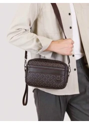 Classic PU Men s Clutch Bag Old Flowers Vintage Pattern Multi Pocket Design Large Capacity Business Men s Shoulder Crossbody Square Bag Daily Business Office Wristlet Wallet