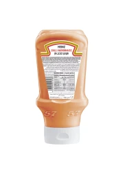 هاينز مايونيز بالفلفل الأحمر الحار في قارورة قابلة للعصر من الأعلى للأسفل 225 ملل