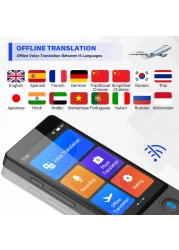 Language Translator Device, 2024 Instant Two-Way Language Translator, 144 Languages Supported, Online/Offline/AI/Voice/Photo Translation, Portable Translator Device for Business Learning Travel
