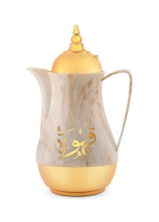 ROYALFORD 2-Piece Marble Teapot Set Brown/Gold 1L