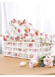 Set of 3 Eco-Friendly Handwoven Storage Baskets &ndash; Durable Woven Bins with Sturdy Plastic Frame and Removable Liners for Toys, Books, and Toiletries &ndash; Decorative and Versatile Home Organization - Pink