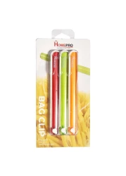 هوم برو مشابك إغلاق للأكياس البلاستيكية متعددة الألوان 15.5×1.7×1 سم 3 قطع