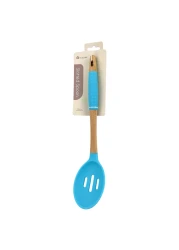 Home Pro Silicone Head Slotted Spoon Blue And Beige