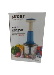 Elegante Slicer Push Type Square Shaped Multi Chopper 1000ml