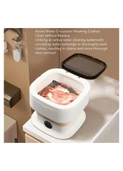 Portable Washing Machine Mini 11L &ndash; Compact 60W Foldable Washer &amp; Dryer for Clothes, Apartment, Space-Saving Laundry Solution &ndash; Grey
