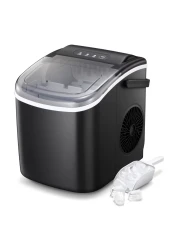 Portable Ice Maker for Countertop, 9 Ice Cubes in 6 Mins, 26lbs Ice/24H, Self-Cleaning, with Ice Spoon &amp; Basket, Ideal for Home, Kitchen, Office, Camping
