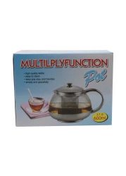 Tea And Coffee Pot With Lid And Stand Clear And Silver 600ml