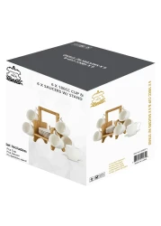 Shallow S&amp;A Coffee Cup and Saucer Set with Bamboo Stand 90ml 12 PCS