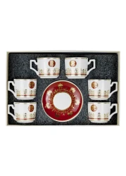 Shallow Coffee Cup Set Red 90ml 6 PCS