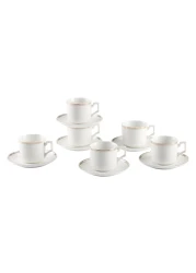 Shallow By S&amp;A Lara Coffee Cup and Saucer Set 90ml 12 PCS