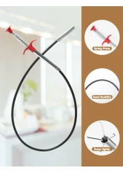 62-Inch Drain Snake Tool - Heavy-Duty Hair Clog Remover &amp; Sink Cleaner for Kitchen, Bathroom, Shower, Tub, and Toilet.