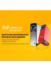 Generic-LCD T6 Smart Wifi Projector Support 1080p HD LED Portable Mini Projector Video For Home Theater Game Movie Cinema EU Plug