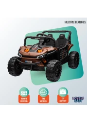 Lovely Baby Powered Riding Jeep for Kids LB 5151, Battery Operated Power Truck with Remote-Control, Light, Music, Best Gift for children 1-4 Yrs - Brown