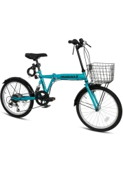 ITG Mogoo Icon 6 Speed Folding Bike With Lock And Head Light 20 Inch, Green