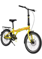 Vego Fold 20 Inch Single Speed Folding Bike, Yellow