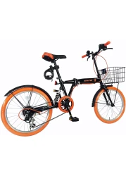 Mogoo Siafei 6 Speed Folding Bike 20 Inch Bicycle (Black)