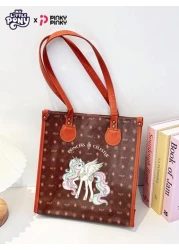 MY LITTLE PONY حقيبة حمل وشنطة كبيرة السعة على شكل وحيد القرن لطيف للبنات، خفيفة الوزن وعصرية، قابلة للطي وذات استخد