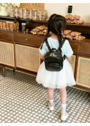 1pc Girls PU Leather Backpack Fashionable Quilted Embroidery Casual Travel Mini Backpack With Zipper Closure Ideal Gift Choice For Outdoor Shopping All Season