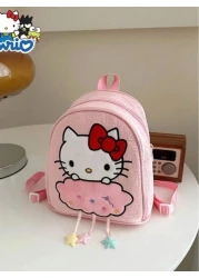 Sanrio حقيبة خفيفة متعددة الاستخدامات للتسوق والحفلات بتصميم كارتوني لطيف يظهر قطة سوداء ميلودي قابلة للعكس للا