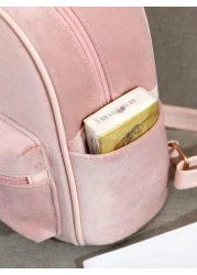 1pc Cute Fashionable Mini Plush Bow Backpack For Kids Girls Versatile Small Travel Shoulder Bag Suitable For Teens