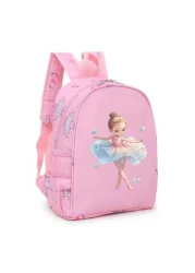 1 قطعة، حقيبة ظهر أميرة عصرية، حقيبة رقص ذات رسوم كرتونية جميلة، بنية من النايلون، فتحة سوستة، بطانة من البولي