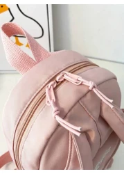 1قطعة حقيبة ظهر صغيرة للفتيات مزودة بسحاب بتصميم أرنب كرتوني