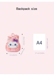 1pc Girls Cute Cartoon Cat Shaped Small Size Diving Material Anti Lost Zipper Closure Backpack For Kindergarten Daily Use