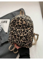 قطعة واحدة حقيبة ظهر صغيرة فاخرة بطبعة نمر ملائمة للخريف والشتاء، تصلح للسفر والاستخدام اليومي