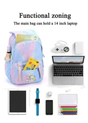 Cute Rabbit Print Lightweight Backpack With Adjustable Straps Multiple Pockets Organizer Compartments Fashionable School Bag For Rewards And Incentives Campus Backpack